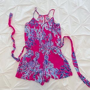 Lilly Pulitzer Pink Coral Romper, size Small. VGUC.
